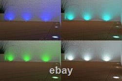 10 X Easy Change 60mm LED decking Lights RGB Colour Changing Kitchen Plinth