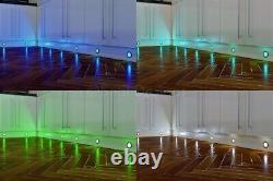10 X Easy Change 60mm LED decking Lights RGB Colour Changing Kitchen Plinth