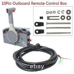 10Pin Outboard Remote Control Box Kit High Strength Iron Metal Side Mount