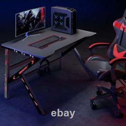 120 cm Ergonomic Gaming Desk with Remote Control LED Lights & Cable Management