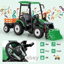 12V Battery Powered Tractor Kids Excavator Ride on Car Toys withRemote Control