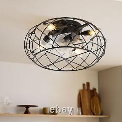 17in Modern LED Ceiling Fan Light Adjustable Chandelier Lamp With Remote Control