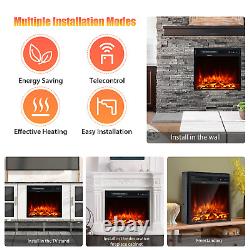 18/45Cm Electric Fireplace 1500W with Remote Control and Adjustable Flame