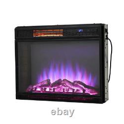 1800W Wall Mounted Electric Fireplace LED Flame Effect 3 Color Flame Fire Heater