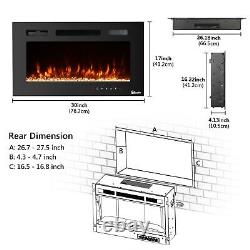 1Easylife Electric Fire Inset Fireplace Heater with Remote Control 12 Color Flame