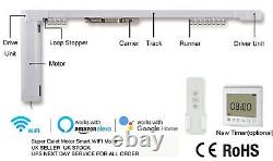 2-7M(276) Electric Smart Curtain Track, Remote Control, Mobile/Alexa/Google Home