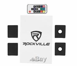 2 Rockville WB65KLED 6.5 600w Metal Marine Wakeboard LED Tower Speakers+Remote