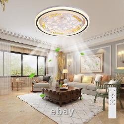 20 Invisible LED Ceiling Fan Light Dimmable Chandelier Lamp With Remote Control