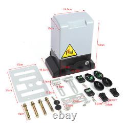 2000KG 750W Automatic Sliding Gate Opener Kit Electric Operator Remote Control