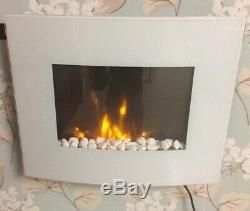 2020 Truflame 7 Colour Led White Glass Arched Electric Wall Mounted Fire 66cm