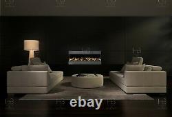 2021 Panoramic 3 Sided Electric LED Wall Fire Black Grey White Mantel 42 50 60