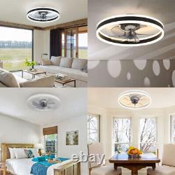 20inch Modern LED Ceiling Fan Light Dimmable Chandelier Lamp With Remote Control