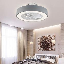 22 Modern Invisible LED Ceiling Fan Light 3 Color Dimmable Lamp +Remote Control