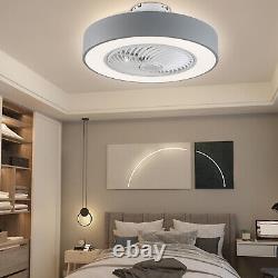 22Round Invisible LED Ceiling Fan Light Dimmable Chandelier Lamp Remote Control