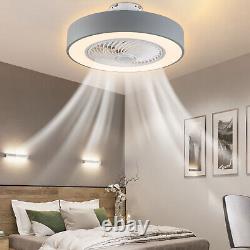 22in LED Invisible Ceiling Fan Light Dimmable Chandelier Lamp withRemote Control