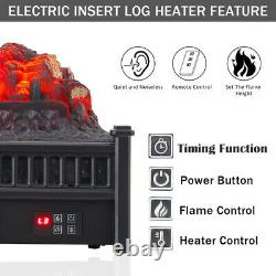 23 Electric Fire Fireplace LED Remote Control Log Ember Bed Insert Heater Stove
