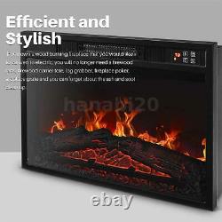 23 Electric Wall-Mounted Fireplace Heater Led withFlame Effect Remote Control UK