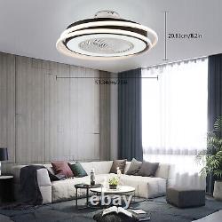 23 Inch Invisible Ceiling Fan Light Dimmable LED Chandelier Lamp +Remote Control