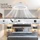 23'' Invisible Ceiling Fan Light Led 3 Colors Dimmable Chandelier Lamp With Remote