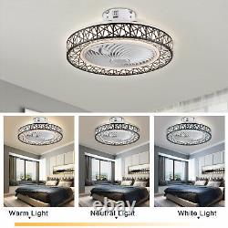 23 LED Invisible Ceiling Fan Light Dimmable Chandelier Lamp With Remote Control