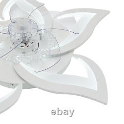 27 Modern LED Ceiling Fan Light Floral Dimmable Chandelier Lamp Remote Control
