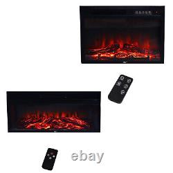 30 34 Wooden Mantel Electric Fire Inset Fireplace Heater with Remote Control