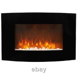 35inch 1800W Electric Fire Stove Wall Mounted LED Flame Fireplace Remote Control