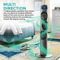 39 Oscillating Tower Fan WithRemote Control & Timer 3 Speed Settings Air Cooling