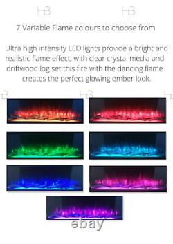 4 Sizes 50 60 71 Inch Panoramic 3 Sided Glass Electric Fire Led HD+ 3D Effect