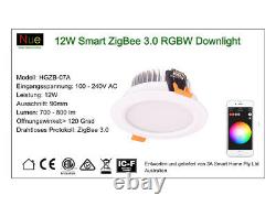 4 x12W Smart ZigBee RGBW LED Downlight Kit for Home Automation Alexa Google Home