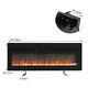 40/50/60inch Remote Control Led Light Electric Fireplace Tempered Glass&metal Uk