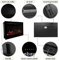 40Electric Fireplace Insert Wall Mount Heater Mount Adjustable 9 Flame withRemote