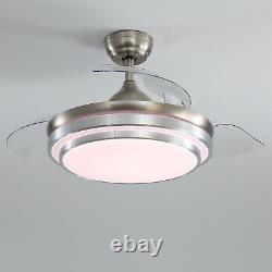 42 Chandelier Celing Light Invisible Blades Ceiling Fan Remote Control Dimmable