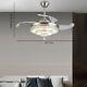 42 Crystal Ceiling Fan Led Light Retractable With Remote Control 6-speed