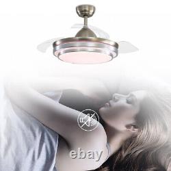 42 Dimmable Light Chandelier 3 Invisible Blades Ceiling Fan with Remote Control