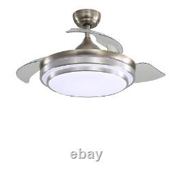 42 Dimmable Light Chandelier 3 Invisible Blades Ceiling Fan with Remote Control