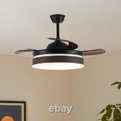 42'' LED Ceiling Fan Light Invisible Color Changing Chandelier With Remote Control