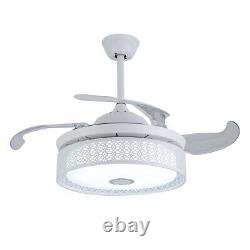 42 Modern Ceiling Fan Light Bluetooth Dimmable Chandelier Lamp + Remote Control