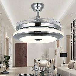 42 Modern Retractable Dimmable Light Remote Control LED Ceiling Fan Lamp