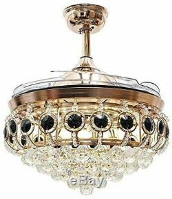42Crystal Ceiling Fan Chandelier Invisible Blade Chandelier with Remote Control