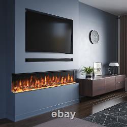 44 50 60 72 -82 Inch Hd+ Panoramic Electric Fire 3 Sided Full Glass Screen