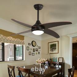 48 Inch Ceiling Fan Light Remote Control Adjustable 3-Wind Speed 3 Colour Lamp