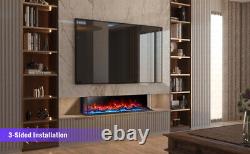 50 60 71 80 Inch 3 Sided No Border Panoramic Media Wall HD+ Electric Fire 2024