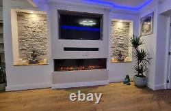 50 60 71 80 Inch 3 Sided No Border Panoramic Media Wall HD+ Electric Fire 2024