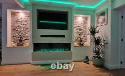 50 60 71 80 Inch HD+ Panoramic Black Electric Fire 3 Sided Full Glass 2023