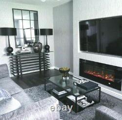 50 60 72 78 Inch Led Digital Flames Black White Inset Wall Mounted Electric Fire