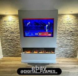 50 60 72 82 Inch Hd+ Panoramic Insert Electric Fire 3 Sided Full Glass Tank 2023