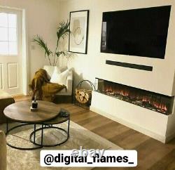 50 60 72 82 Inch Hd+ Panoramic No Border Electric Fire 3 Sided Full Glass 2023