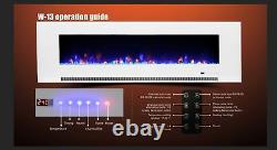 50 60 72 82 Inch Led Hd Panoramic Flames Black Inset Wall Mounted Electric Fire