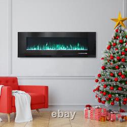 50, 60, 72, Inch Electric LED Fireplace Wall Mounted Inset Standing Media Insert